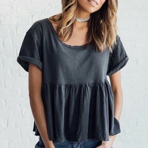 Free People Odyssey Peplum Shirt NWOT